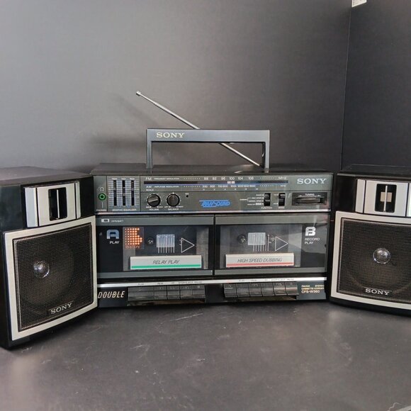 Vintage 1980’s Sony Boombox Blaster CFS-W360 Everything Works But Left Tape Deck - Picture 11 of 16
